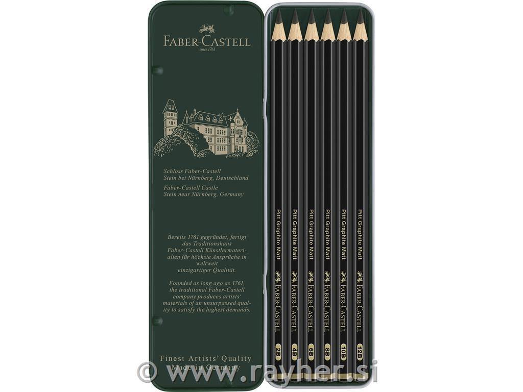 Svinčnik Pitt Graphite Matt set 6 (2B, 4B, 6B, 8B, 10B, 12B)
