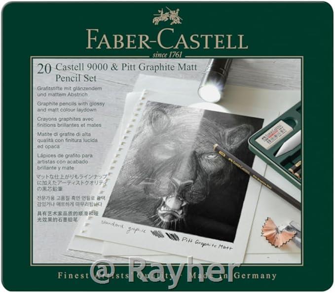 Svinčnik Pitt Graphite Matt in Castell 9000 set 20