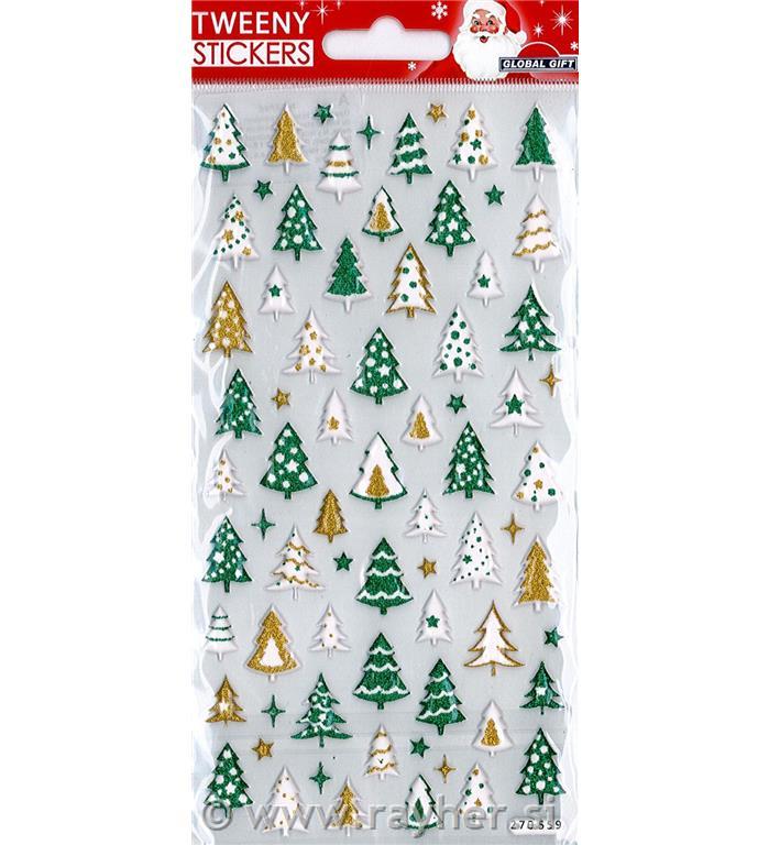 NALEPKE TWEENY 9X17.5CM 270559, BOŽIČNE JELKE