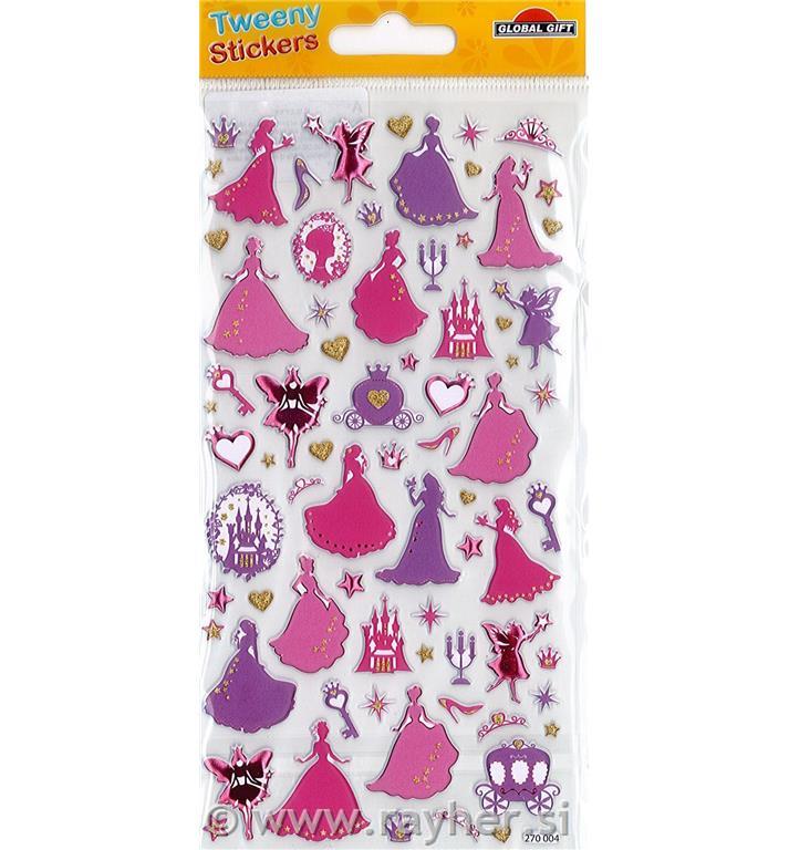 NALEPKE TWEENY 9X17.5CM 270004, PRINCESIN SVET