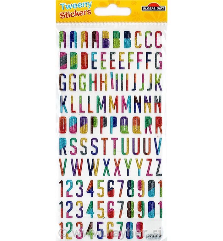 NALEPKE TWEENY 9X17.5CM 270010, ČRKE IN ŠTEVILKE