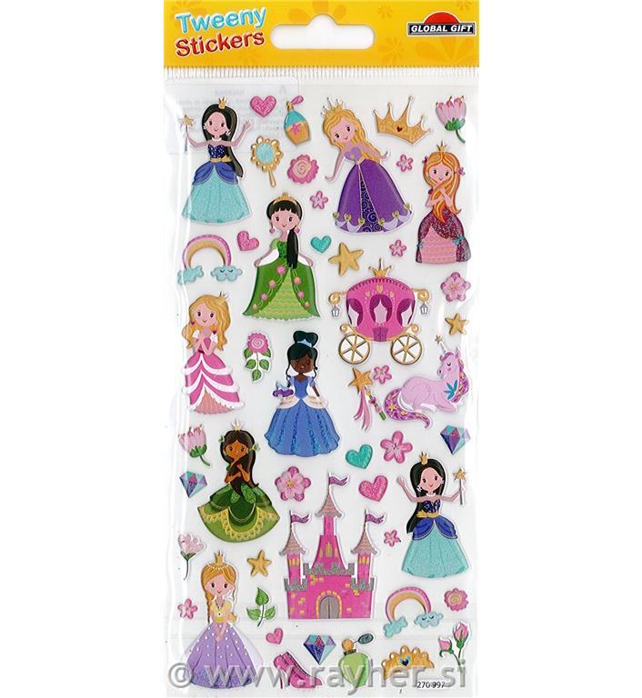 NALEPKE TWEENY 9X17.5CM 270997, PRINCESKE