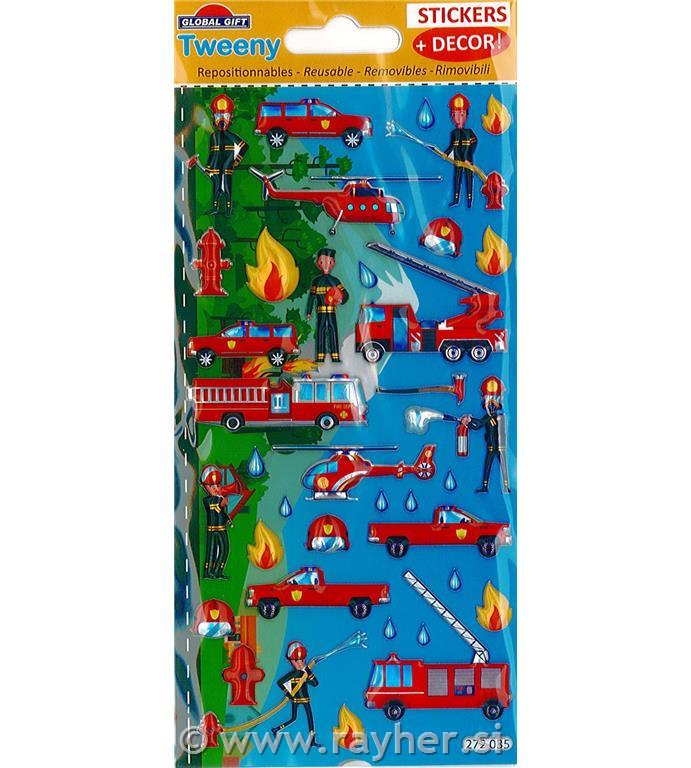 NALEPKE TWEENY Z OZADJEM 9X17.5CM 272035, GASILCI