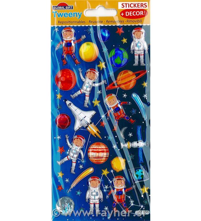 NALEPKE TWEENY Z OZADJEM 9X17.5CM 272036, V VESOLJU