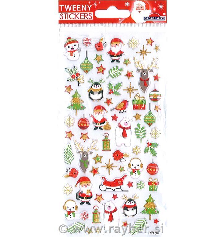 Nalepke Tweeny 9 x 17.5 cm 270609, Božično zelenje