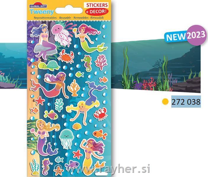Nalepke Tweeny 9 x 17.5 cm 272038, Morske deklice