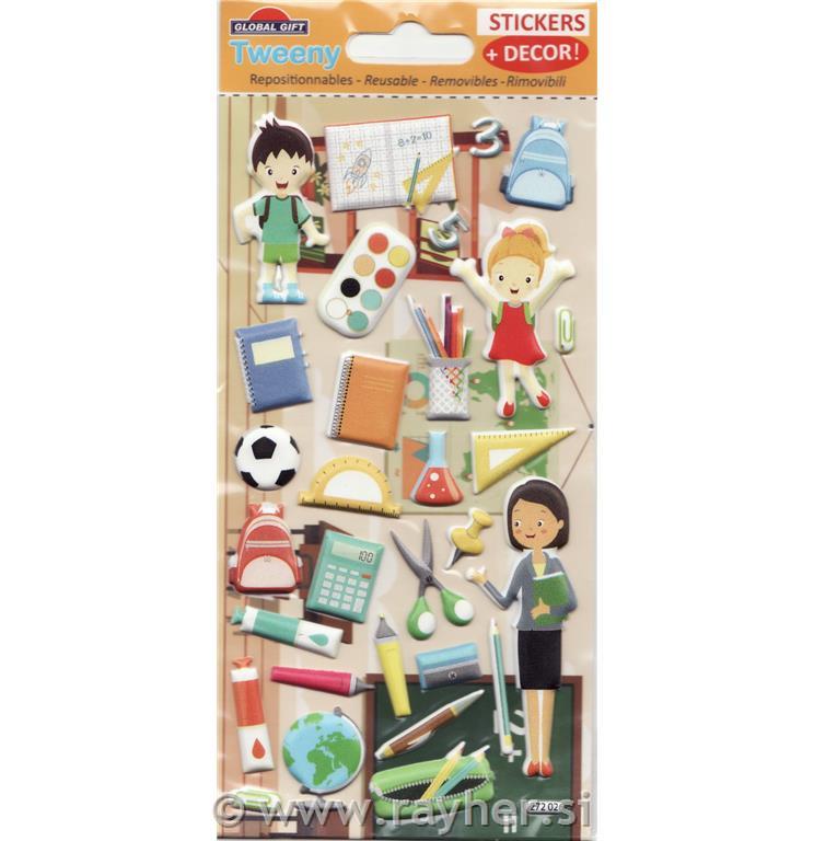 NALEPKE TWEENY Z OZADJEM, 9X17.5CM, V ŠOLI
