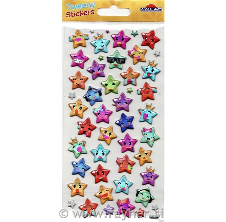 NALEPKE TWEENY 9X17.5CM 270979, ZVEZDE Z OBRAZKI