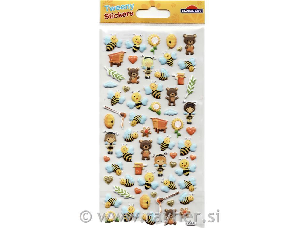 NALEPKE TWEENY 9X17.5CM 270984, ČEBELICE IN MEDVEDKI