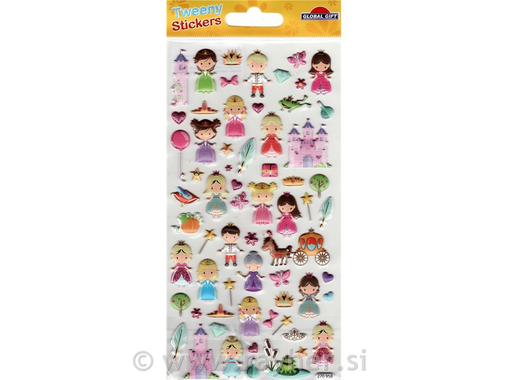 NALEPKE TWEENY 9X17.5CM 270958, PRINC IN PRINCESKA