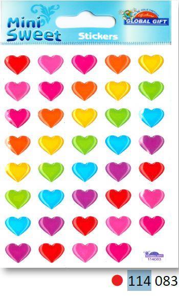 Nalepke Mini Sweet 8x12cm 114083, Srčki