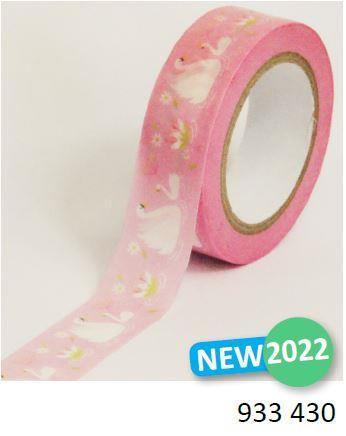 Washi Tape, roza labodi, 933430
