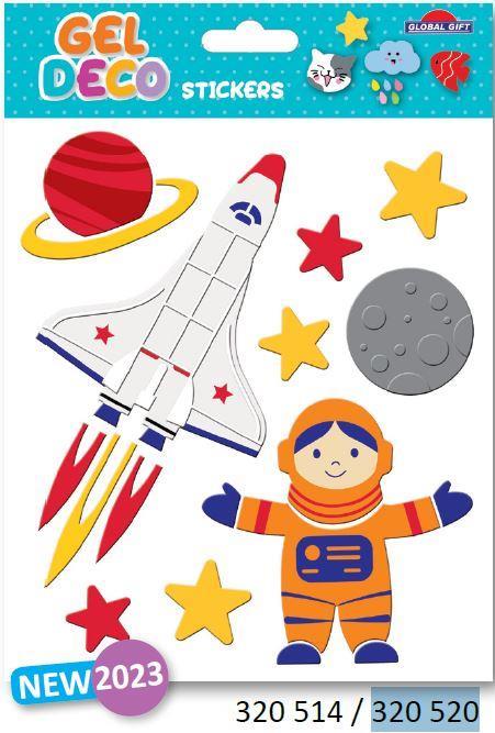 Nalepke Gel, 15x17cm 320520, Vesolje