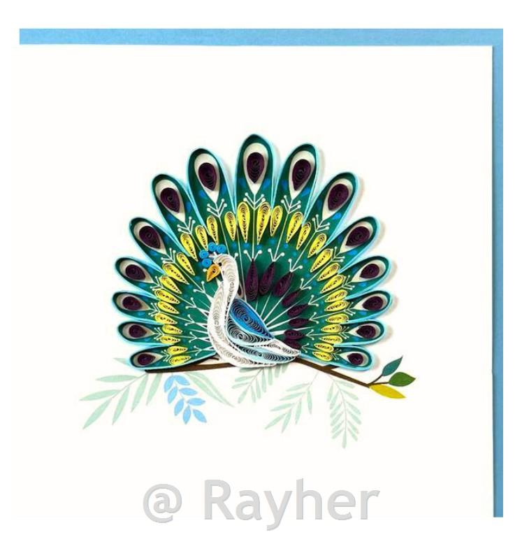 Voščilnica Petit Petales, Pav + kuverta