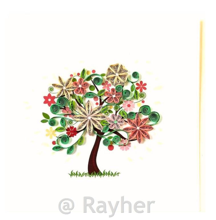 Voščilnica Petit Petales, Drevo cvetja + kuverta