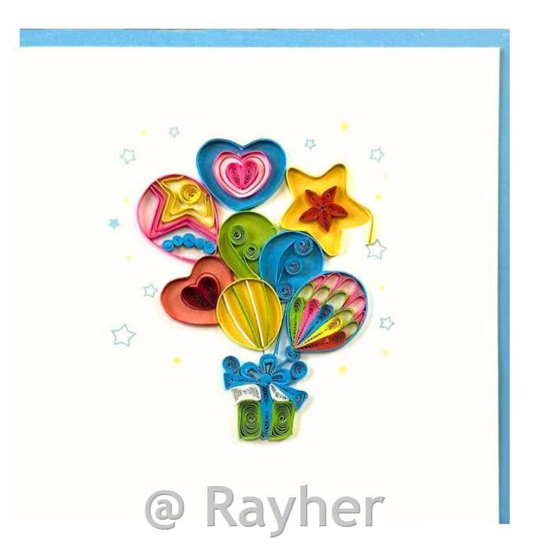 Voščilnica Petit Petales, Darilo&baloni + kuverta