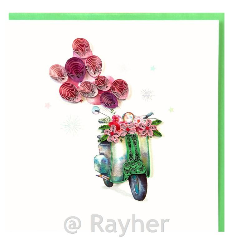 Voščilnica Petit Petales, Skuter + kuverta