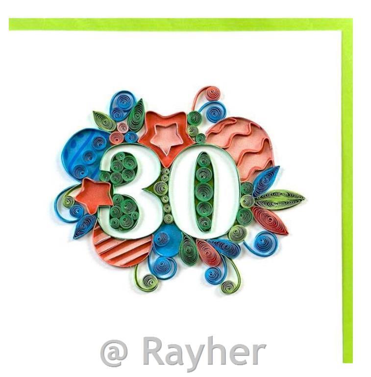 Voščilnica Petit Petales, "30" + kuverta