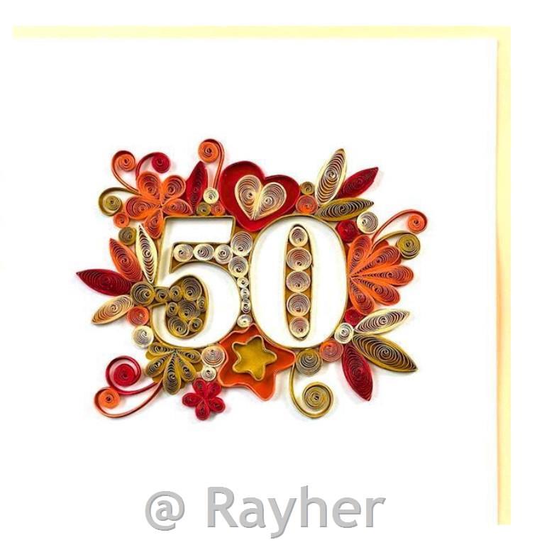 Voščilnica Petit Petales, "50" + kuverta