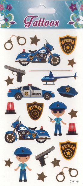 Nalepke TATOO 9 x 15 cm 153151, Policija