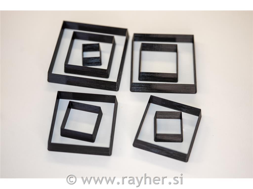 Izsekovalci kvadrati 16-64 mm set 9