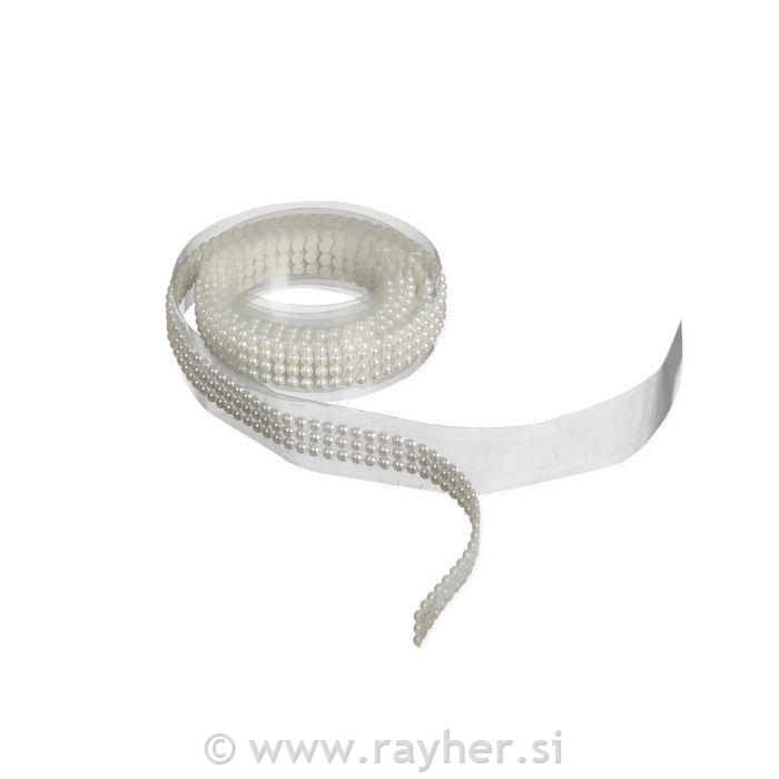 Samolepilne perle na traku, 10mm, 92cm