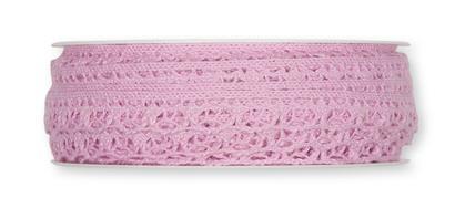 ČIPKA KVAČKANA BOMBAŽNA, ROZA, 1M, 10MM