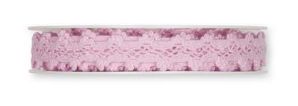 ČIPKA KVAČKANA BOMBAŽNA, ROZA, 1M,15MM