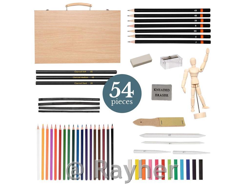 Large Sketching Set in Wooden Box