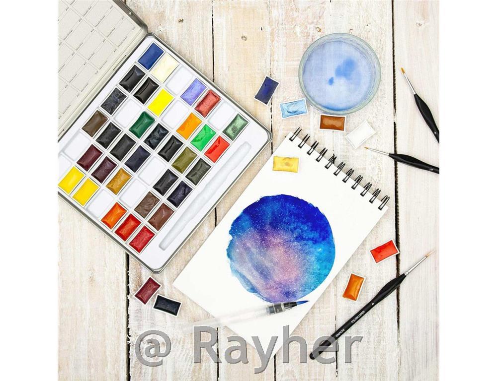 Elements 42 – veliki akvarelni set v kovinski škatli s čopičem za vodo