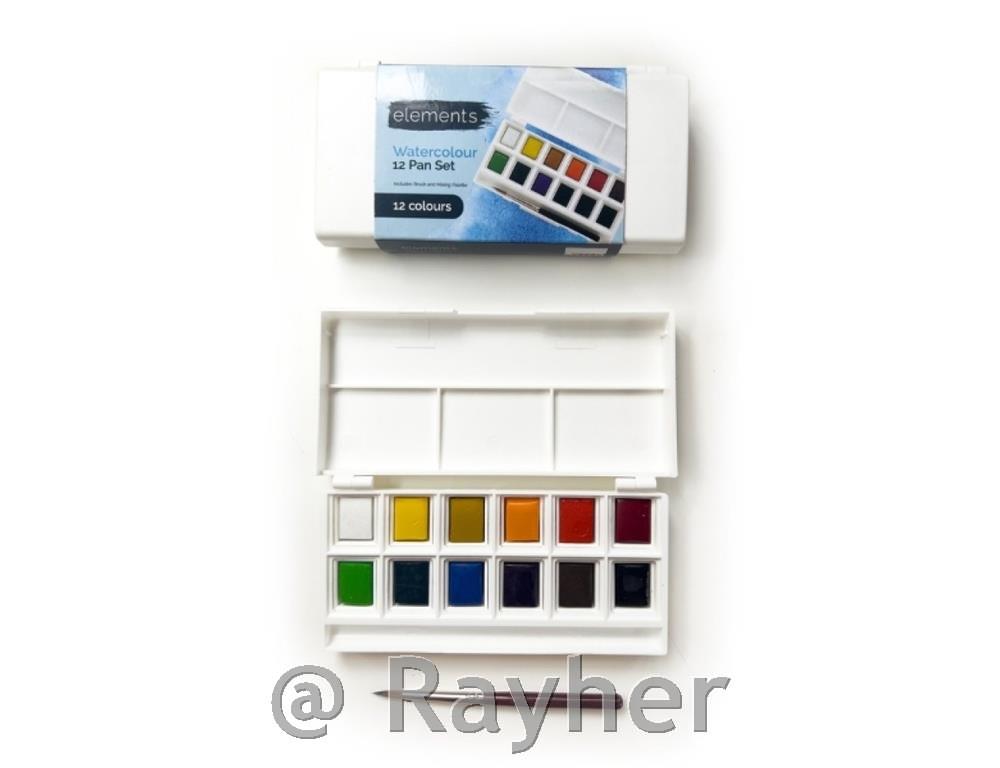 Akvarelne barve Elements, set 12 + čopič