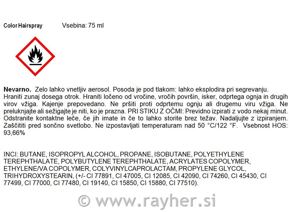 Barva za lase v spreju 75ml siva