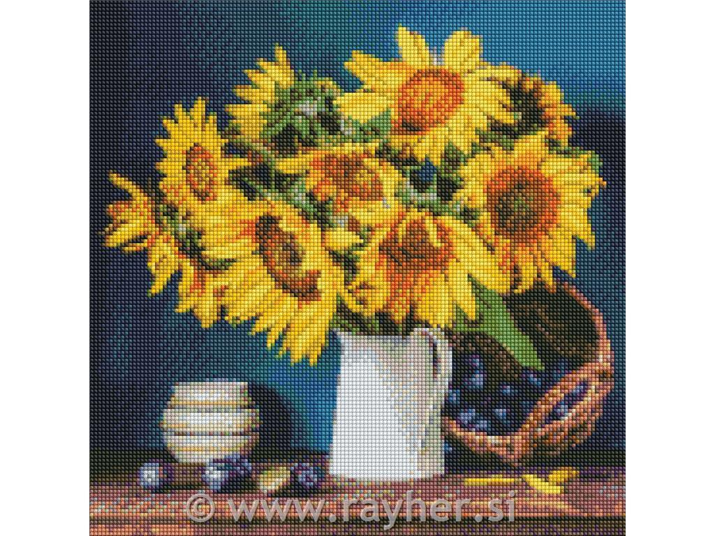 Diamond mosaic, Bright sunflowers, 40x40 cm