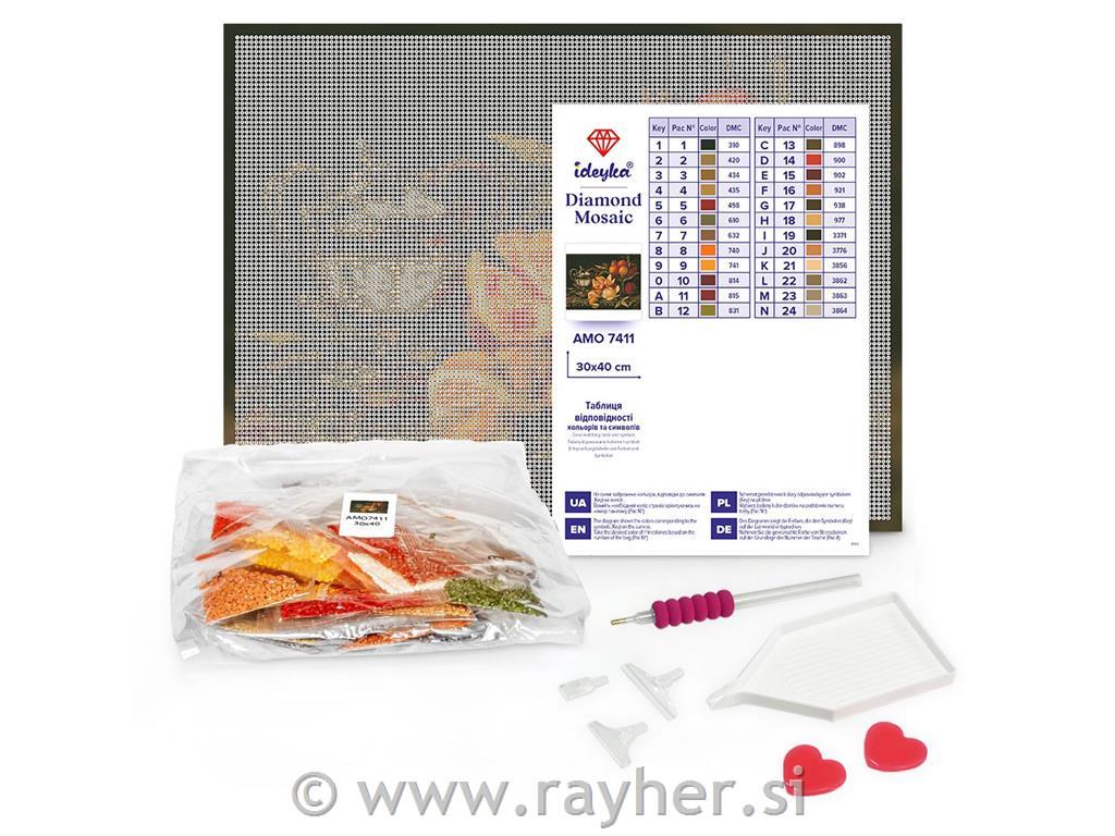 Diamond mosaic, Refined bouquet, 30x30 cm