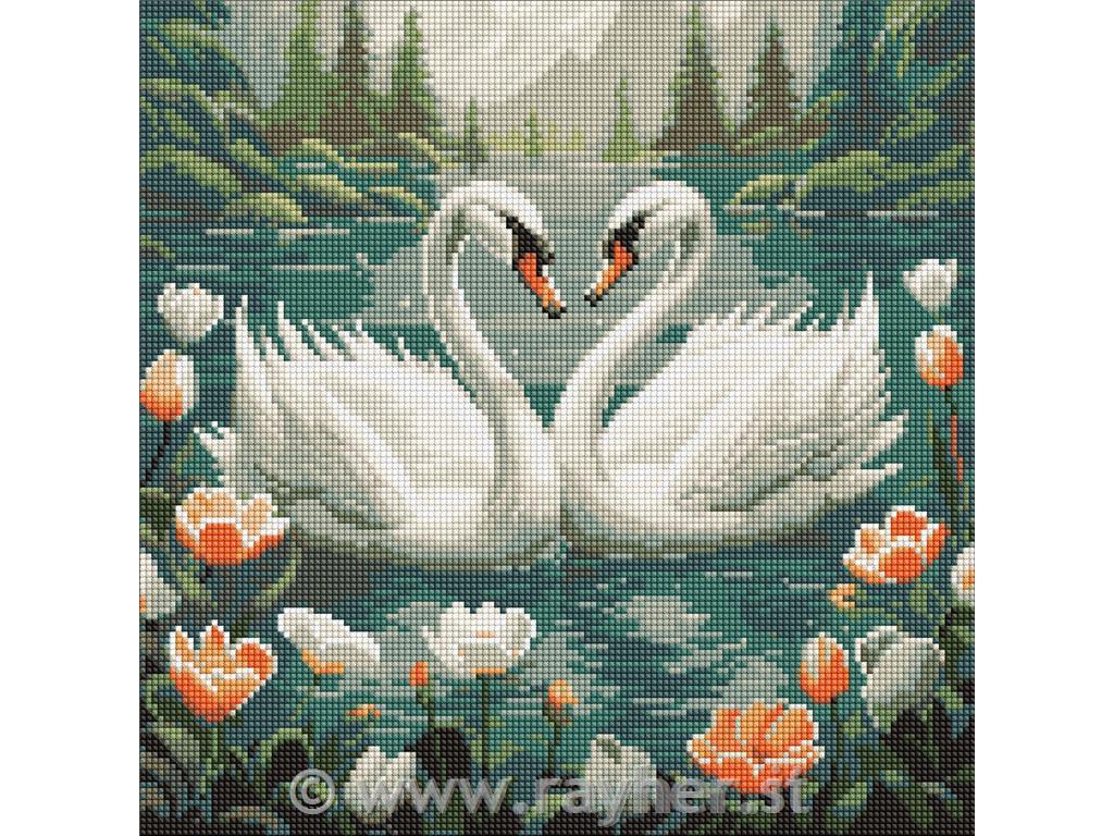 Diamond mosaic, Swan loyalty, 40x40 cm