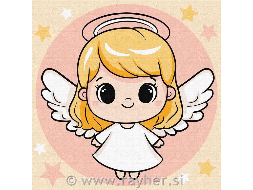Slikanje po številkah Kids, Angel, 25x25cm