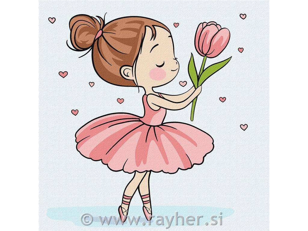Slikanje po številkah Kids, Ballerina, 25x25cm
