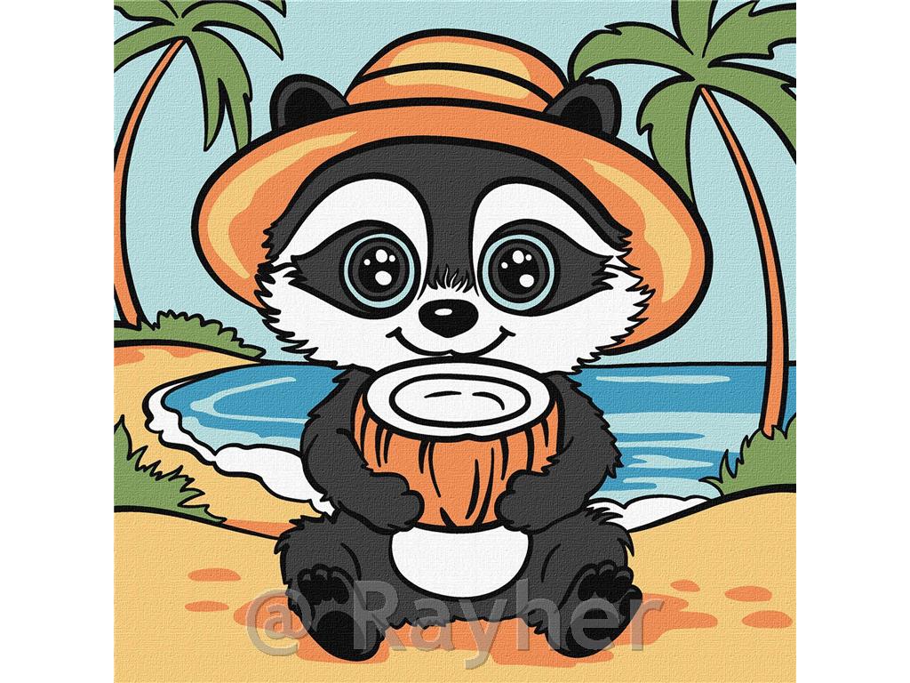 Slikanje po številkah, Raccoon and coconut