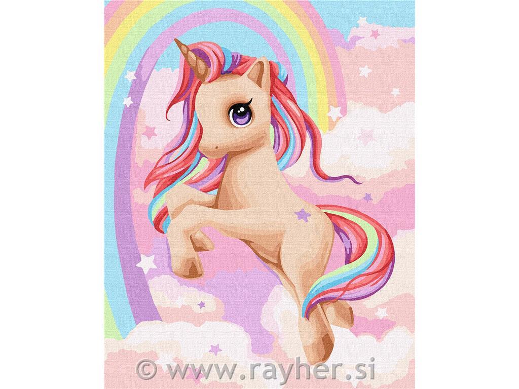 Slikanje po številkah Kids, Unicorn, 40x50cm