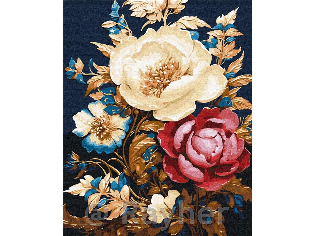 Slikanje po številkah, Floral magic, s kovinskimi barvami