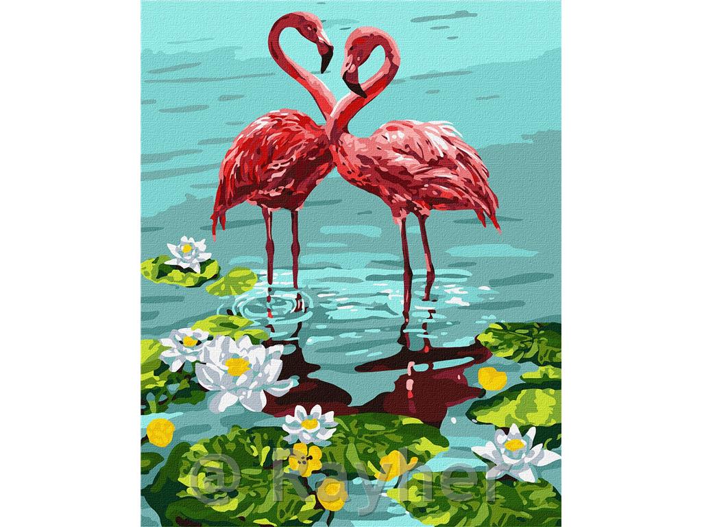 Slikanje po številkah, Pair of flamingos, 40x50 cm
