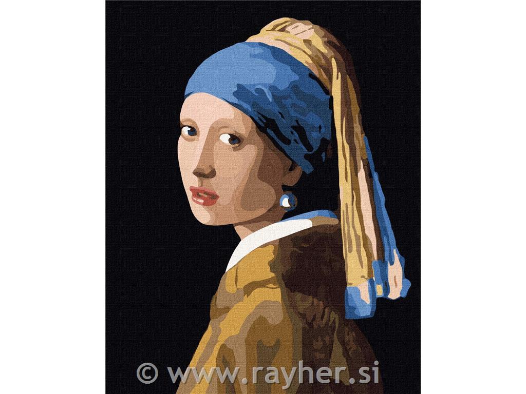 Slikanje po številkah, Girl with a pearl earring, 40x50 cm