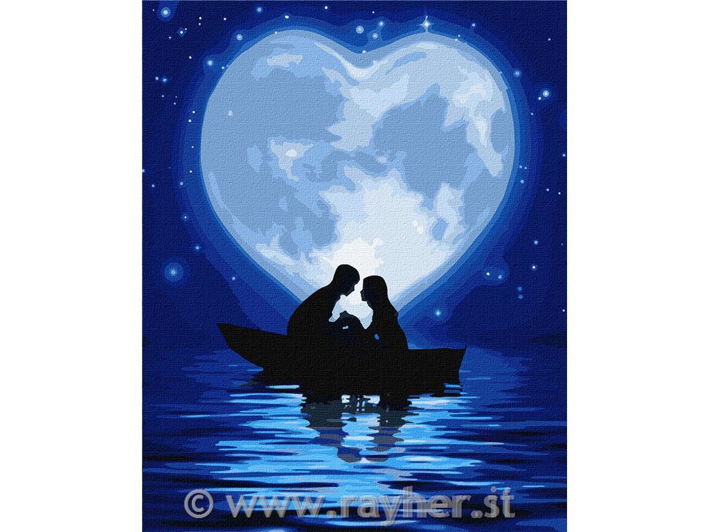 Slikanje po številkah, A kiss under the moon, 40x50 cm