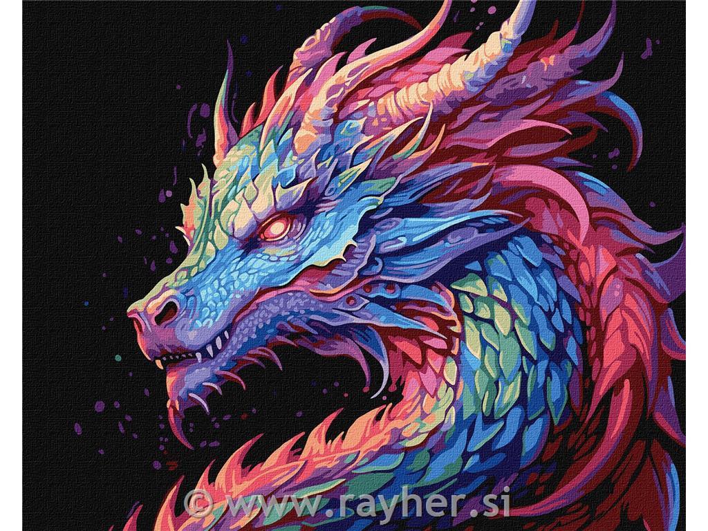 Slikanje po številkah, A colourful dragon, 40x50 cm
