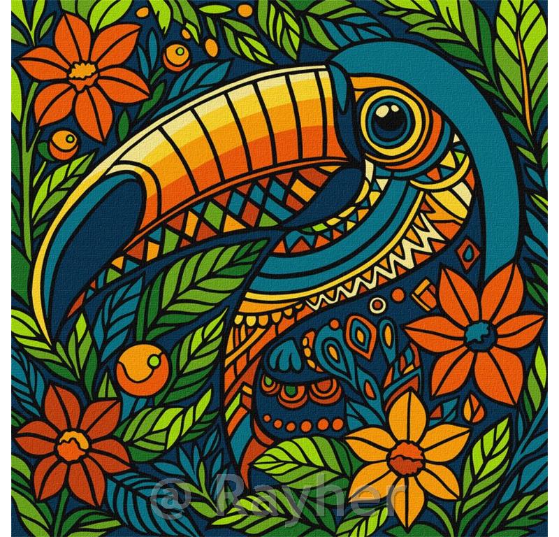 Slikanje po številkah, Stained glass window Toucan