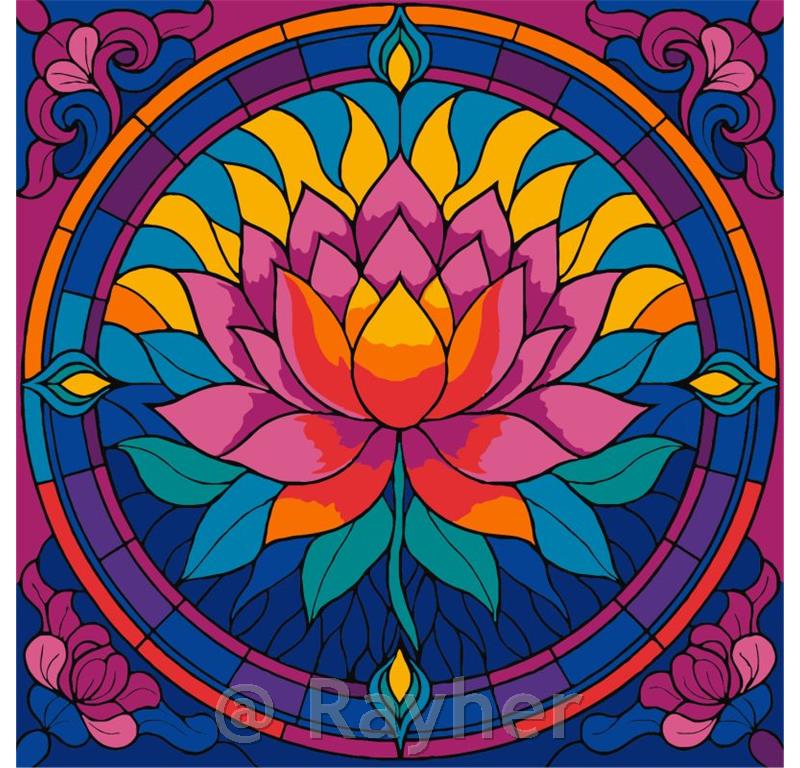 Slikanje po številkah, Stained glass window Lotus