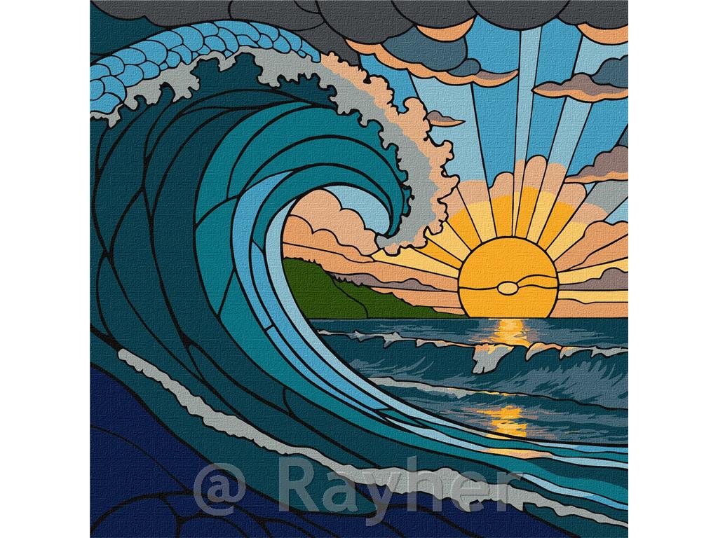 Slikanje po številkah, Stained glass window The wave