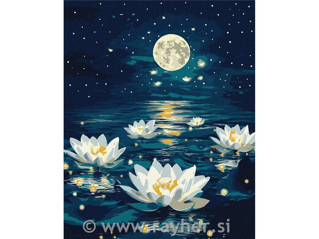 Slikanje po številkah, Lotus under the glow, 40x50 cm