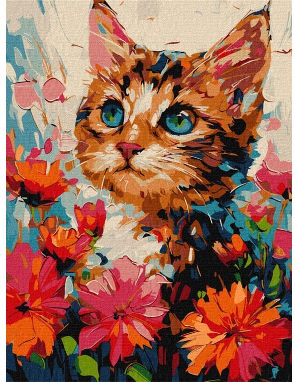 Slikanje po številkah, A kitty in flowers