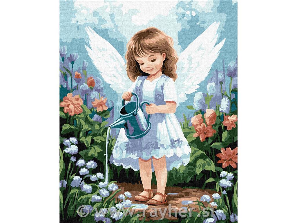 Slikanje po številkah, Angel in the garden, 40x50 cm